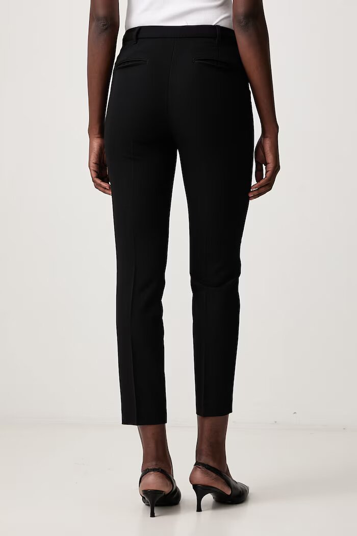 Sisley панталон slim fit дамски черен с висока талия 4KVXPF00C