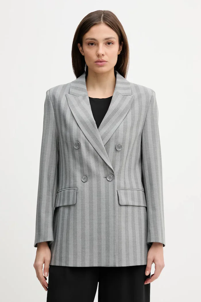 Sisley Сако в сиво с двуредно закопчаване с десен 2LMTLW03Q