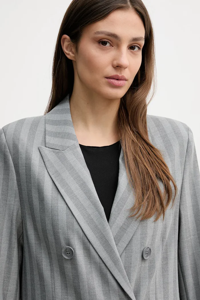 Sisley Сако в сиво с двуредно закопчаване с десен 2LMTLW03Q