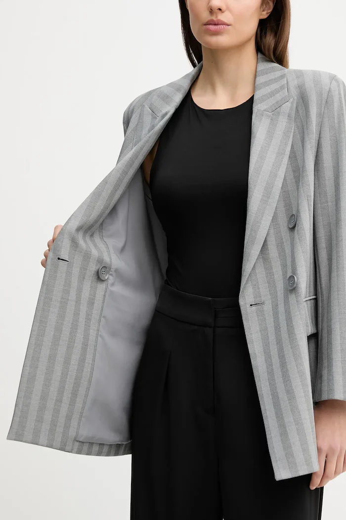 Sisley Сако в сиво с двуредно закопчаване с десен 2LMTLW03Q