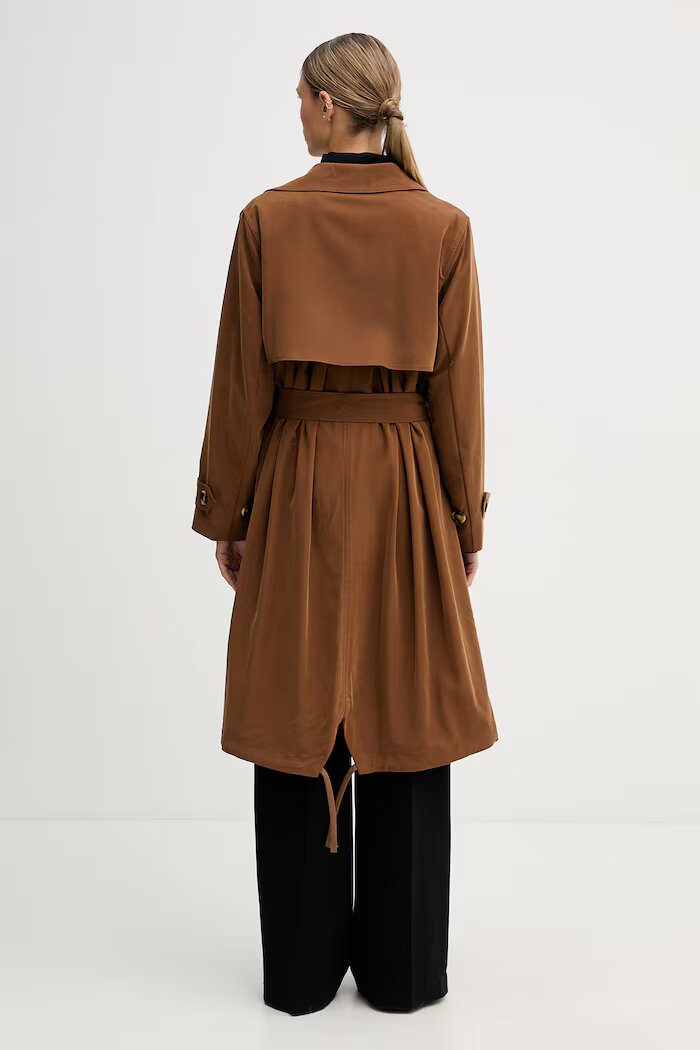 Sisley шлифер дамски от вискоза кафяв 29I2LN071