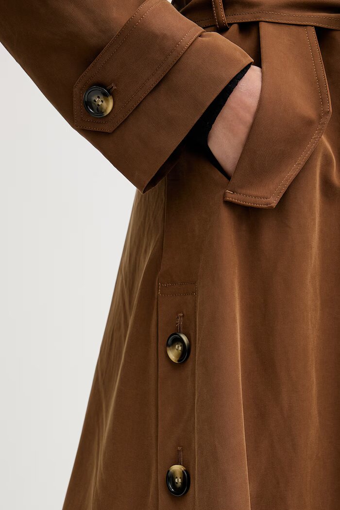 Sisley шлифер дамски от вискоза кафяв 29I2LN071