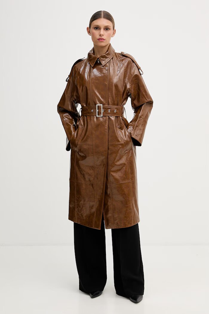 Sisley шлифер дамски с вискоза кафяв 2UZALN06W
