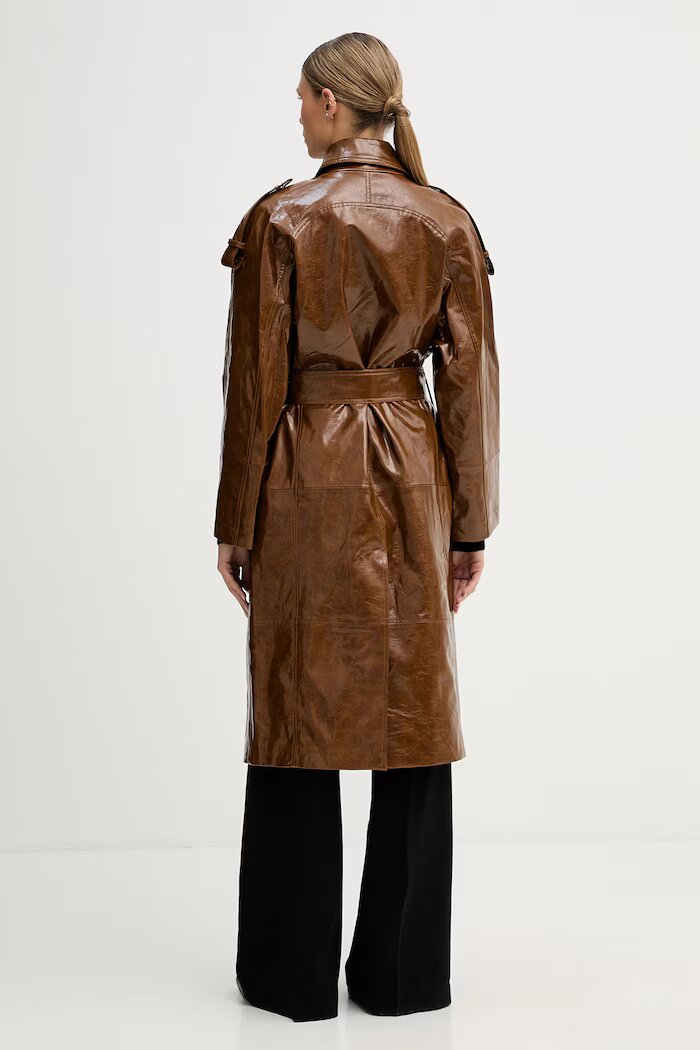Sisley шлифер дамски с вискоза кафяв 2UZALN06W