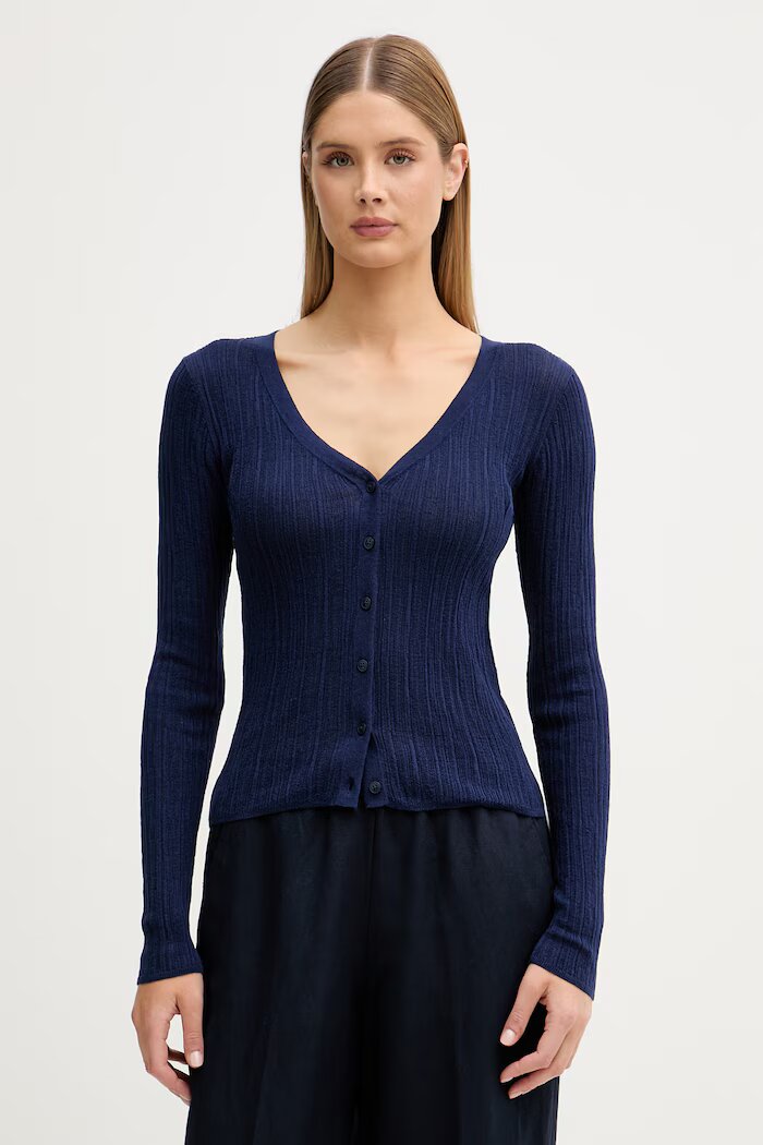 Sisley Жилетка дамска с памук тъмносиня 1U3RL603S