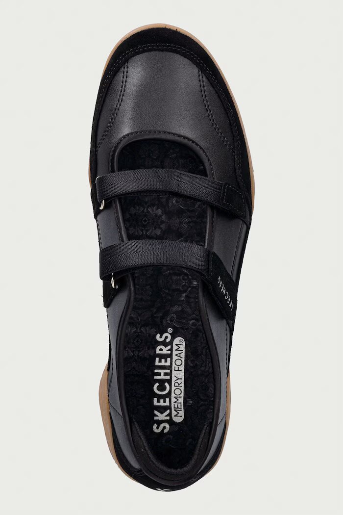 Skechers балеринки от кожа ZINGER EVO-ZEN DAZE черни 190167