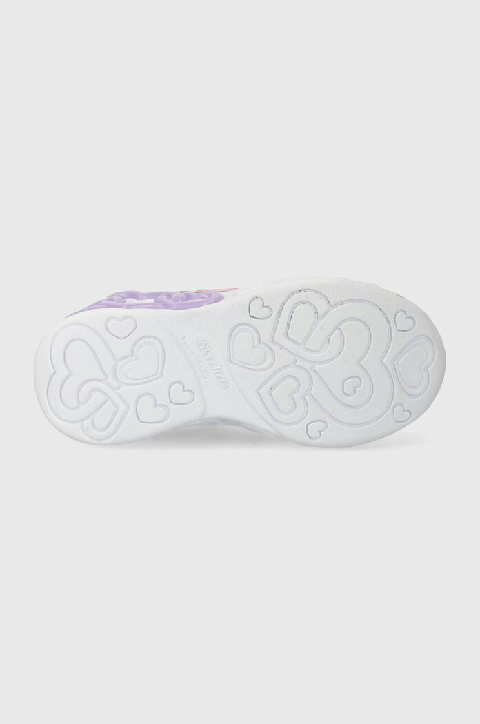 Skechers Детски маратонки INFINITE HEART LIGHTS ETERNAL SHIMMER в сребристо