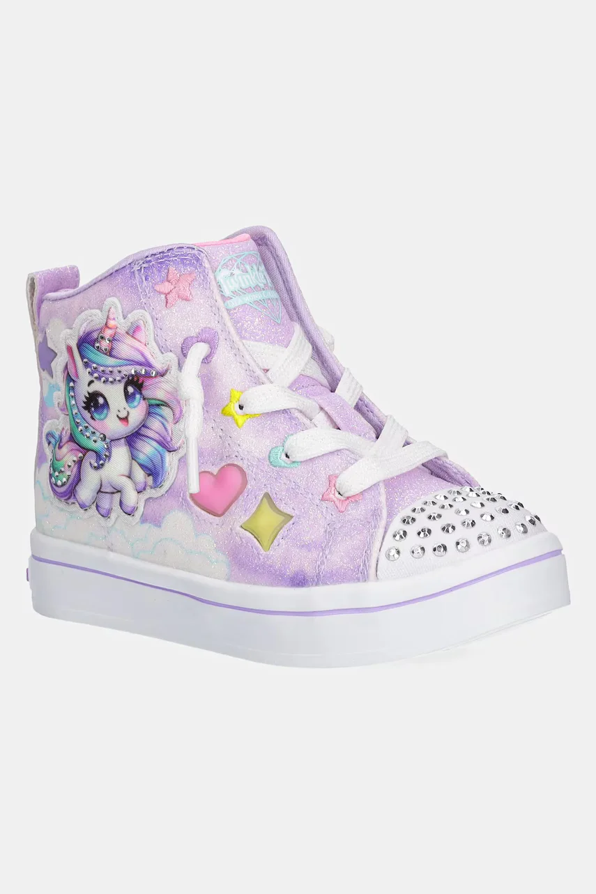 Skechers Детски високи кецове TWI-LITES 2.0 - UNICORN GLAM