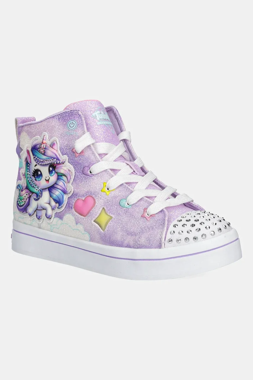 Skechers Детски високи кецове TWI-LITES 2.0 - UNICORN GLAM