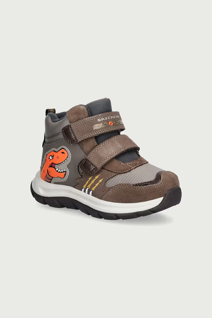 Skechers обувки зимни обувки за деца DYNAMIC TRAIL - DINO-SCOUTS кафяви 406373L