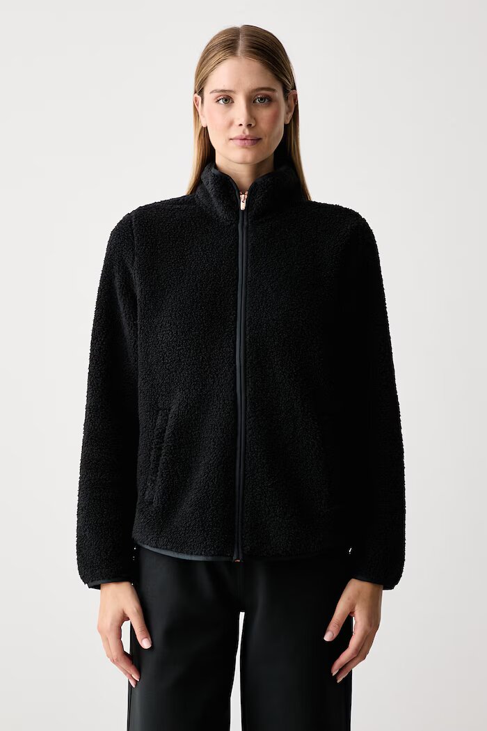 Skechers поларен суичър дамски SKECH-SHERPA JACKET черен JA218