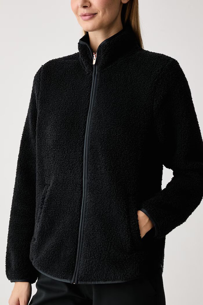 Skechers поларен суичър дамски SKECH-SHERPA JACKET черен JA218