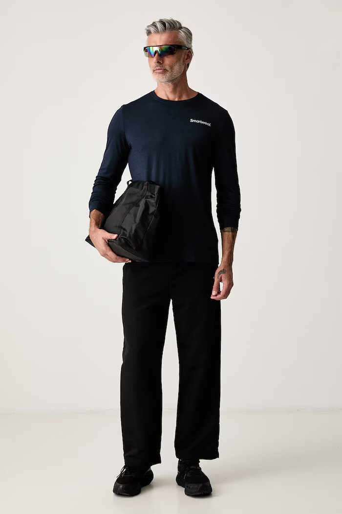 Smartwool блуза с дълги ръкави мъжка с мериносова вълна тъмносиня SW0031710921