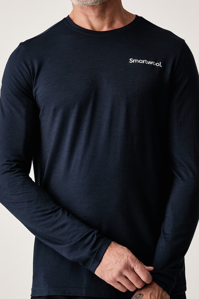 Smartwool блуза с дълги ръкави мъжка с мериносова вълна тъмносиня SW0031710921