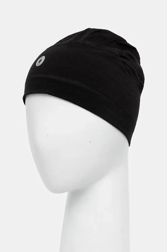 Smartwool Шапка Active в черно с фина плетка от вълна SW002616