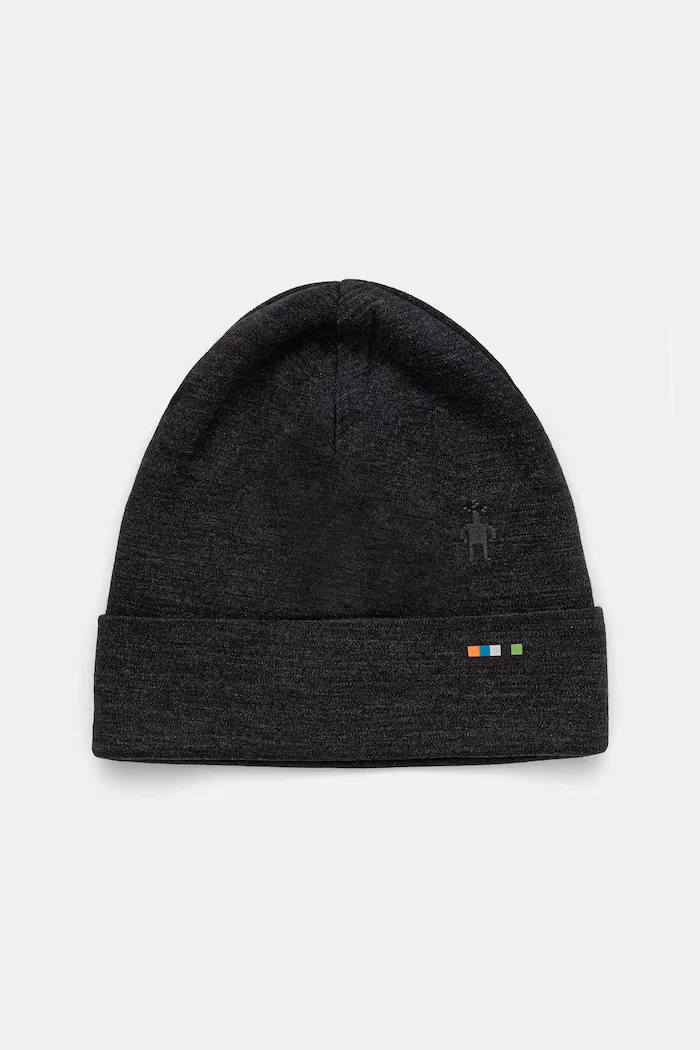 Smartwool Шапка с две лица Thermal Merino Reversible в черно с фина плетка от вълна