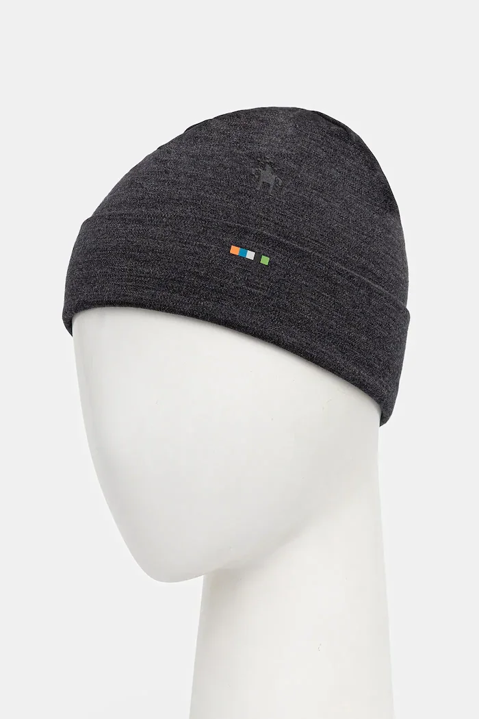 Smartwool Шапка с две лица Thermal Merino Reversible в черно с фина плетка от вълна