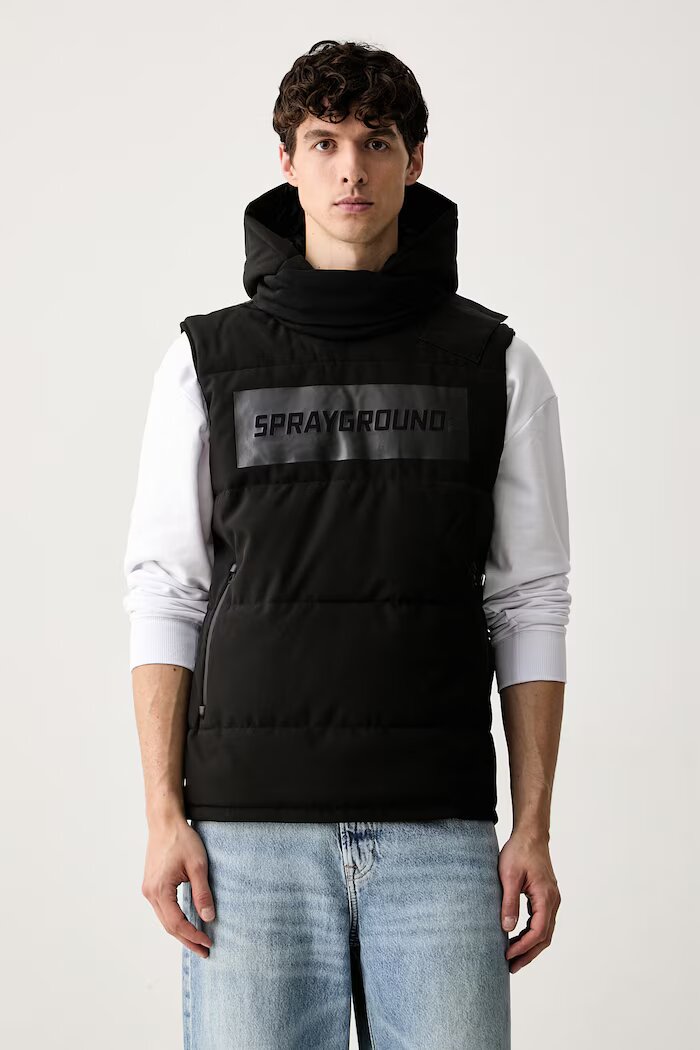 Sprayground елек с качулка мъжки черен 21SFW023D