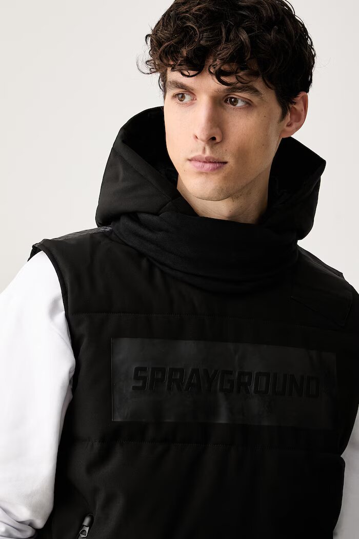 Sprayground елек с качулка мъжки черен 21SFW023D