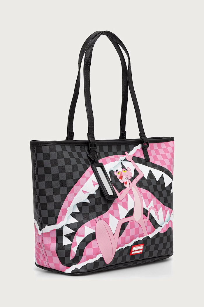 Sprayground шопинг чанта дамска от имитация на кожа PINK PANTHER черна 910T9377NSZ