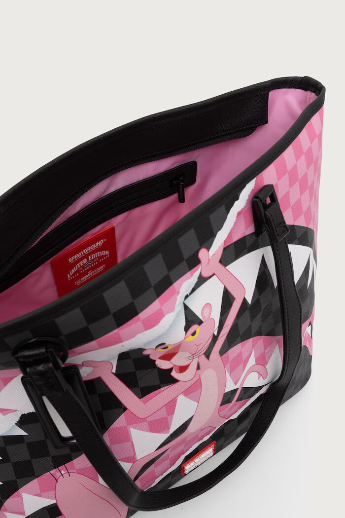 Sprayground шопинг чанта дамска от имитация на кожа PINK PANTHER черна 910T9377NSZ
