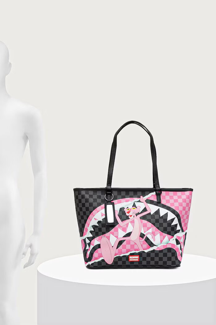 Sprayground шопинг чанта дамска от имитация на кожа PINK PANTHER черна 910T9377NSZ