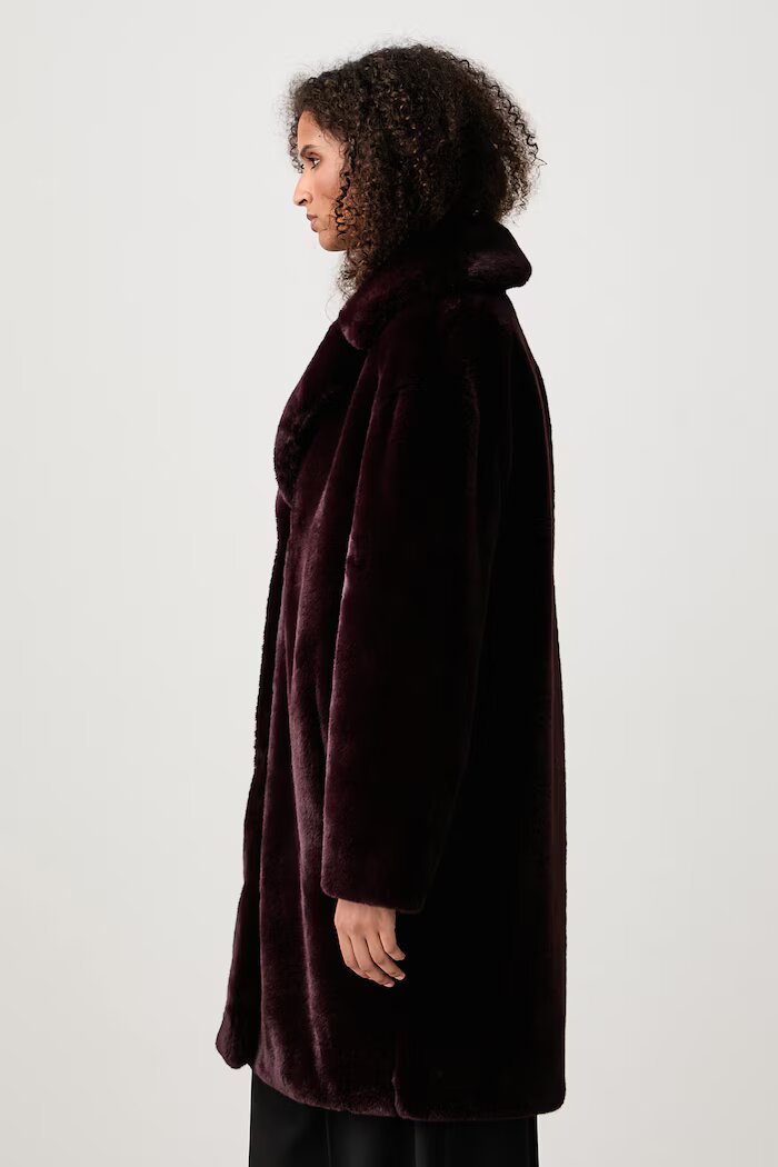 Stand Studio палто от еко пух дамско Camille Cocoon Coat бордо 61137-9070