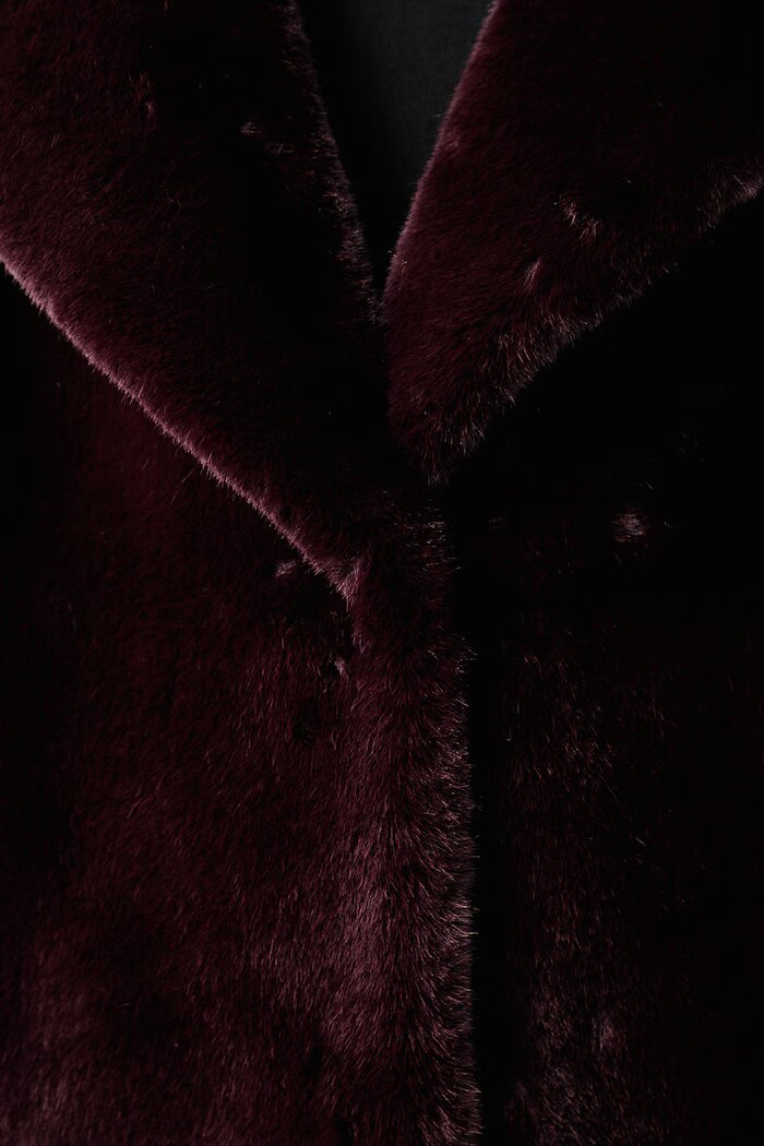 Stand Studio палто от еко пух дамско Camille Cocoon Coat бордо 61137-9070