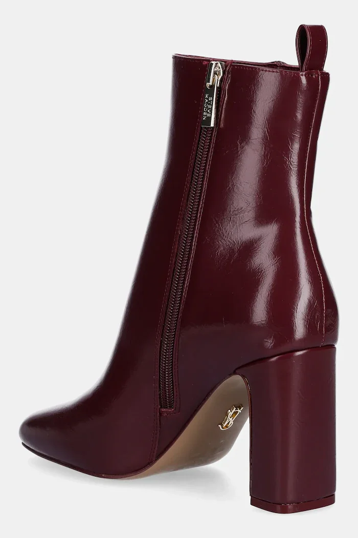 Steve Madden Боти Adelisa в бордо с дебел ток 11002626