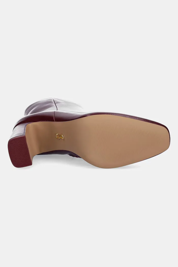 Steve Madden Боти Adelisa в бордо с дебел ток 11002626