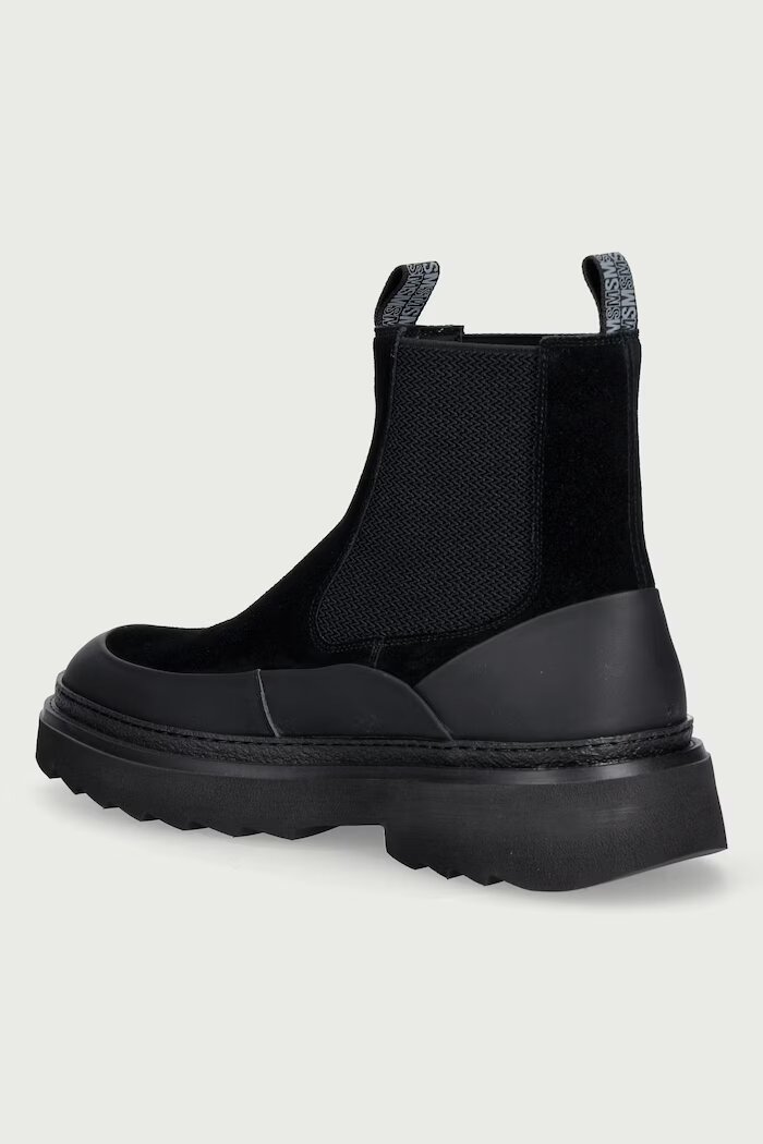 Steve Madden боти челси мъжки от велур Rockland черни 12001018