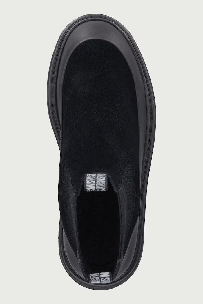 Steve Madden боти челси мъжки от велур Rockland черни 12001018