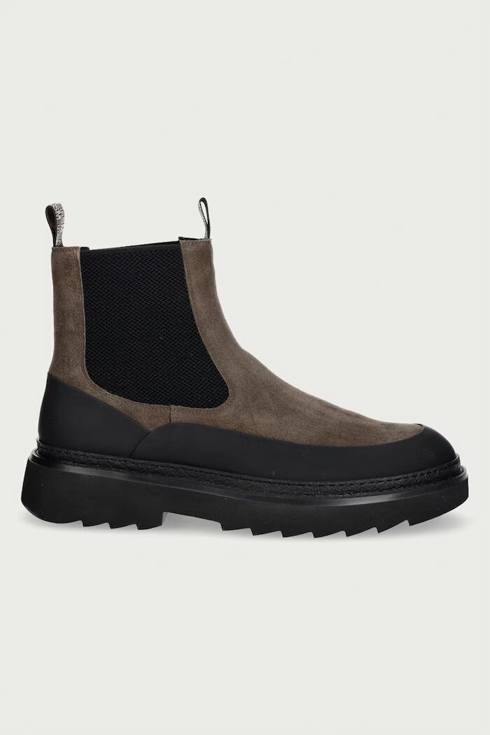 Steve Madden боти челси мъжки от велур Rockland кафяви 12001018