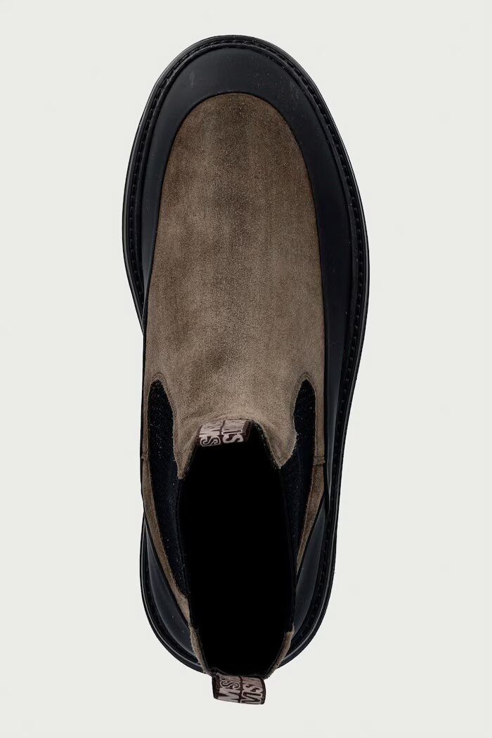 Steve Madden боти челси мъжки от велур Rockland кафяви 12001018