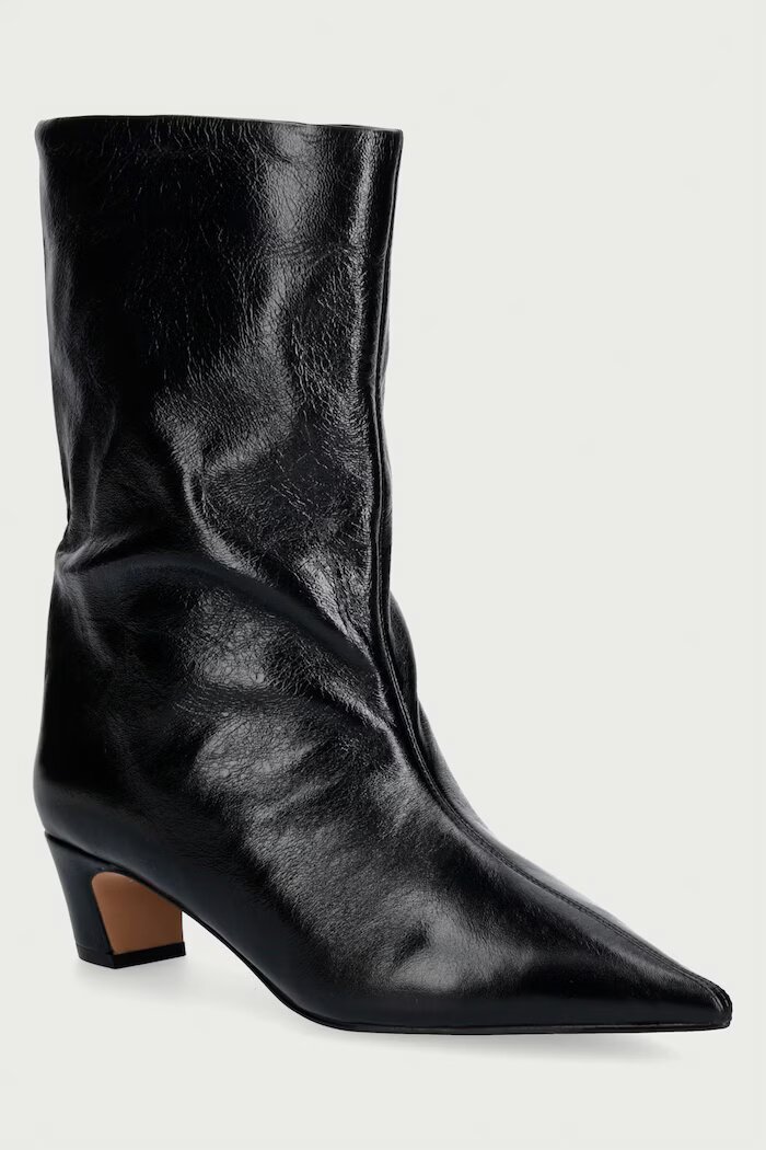 Steve Madden боти дамски от кожа Lytton черни 11005183