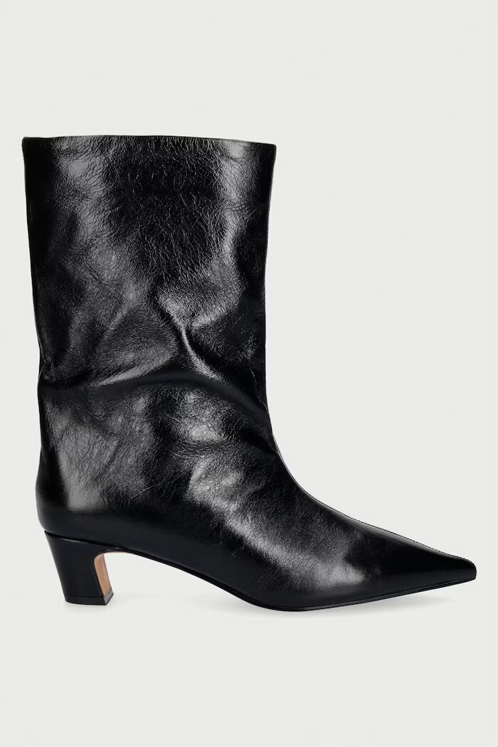 Steve Madden боти дамски от кожа Lytton черни 11005183