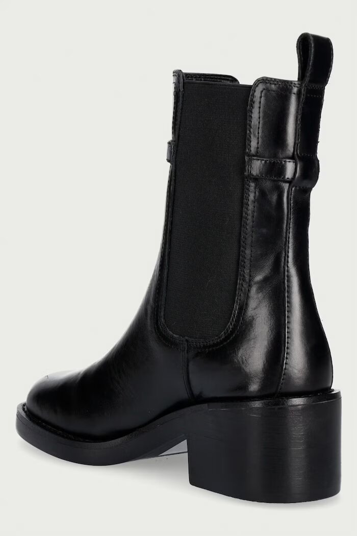 Steve Madden боти с нисък ток дамски от кожа Charity-SM черни 11005782