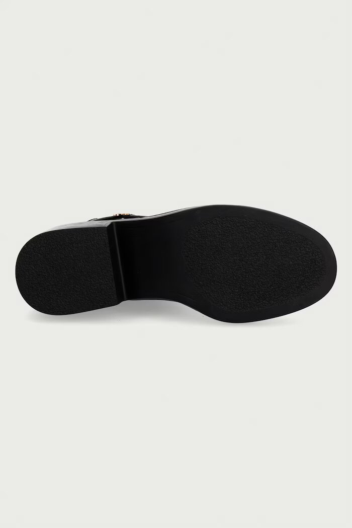 Steve Madden боти с нисък ток дамски от кожа Charity-SM черни 11005782