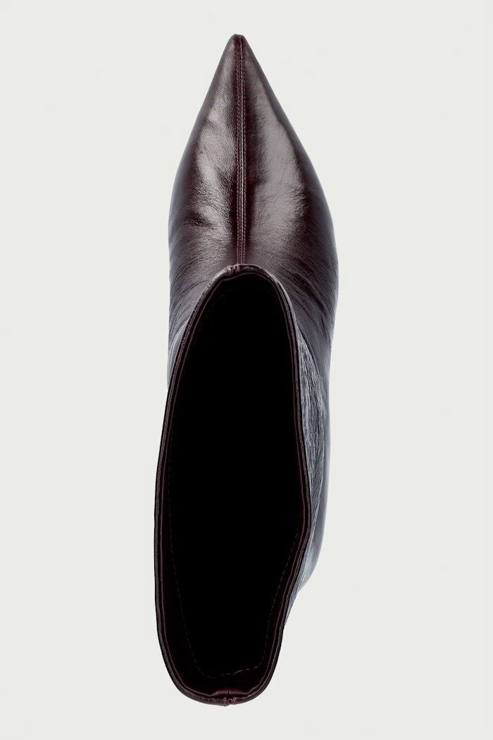 Steve Madden боти с нисък ток дамски от кожа Lytton кафяви 11005183