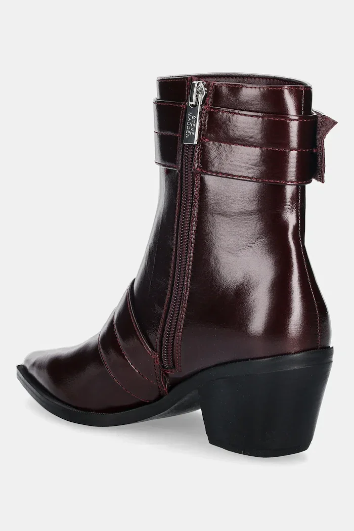 Steve Madden Боти Splurge в бордо с дебел ток 11004772