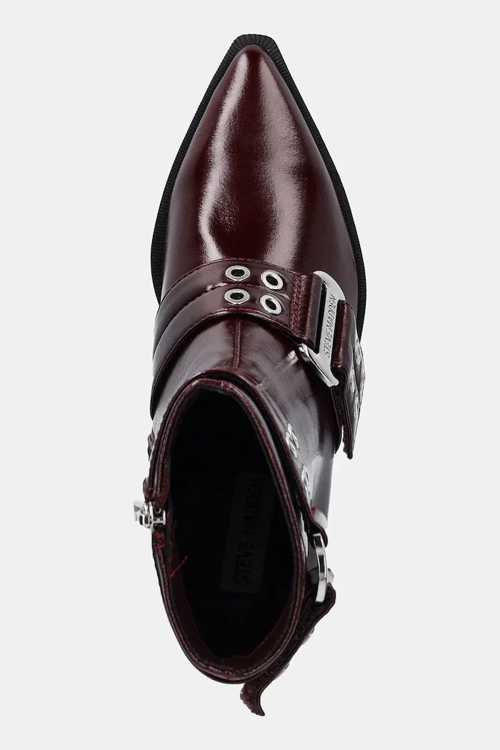 Steve Madden Боти Splurge в бордо с дебел ток 11004772