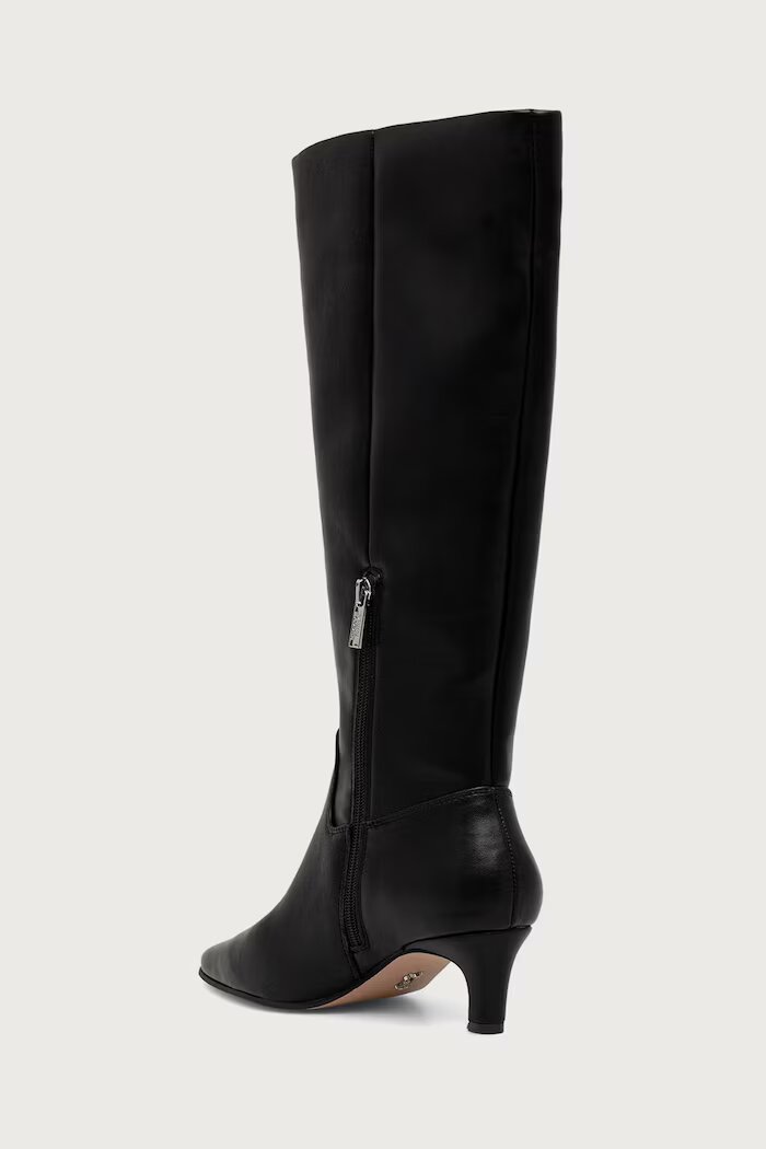 Steve Madden ботуши под коляното с нисък ток дамски New Davis черни 11005691