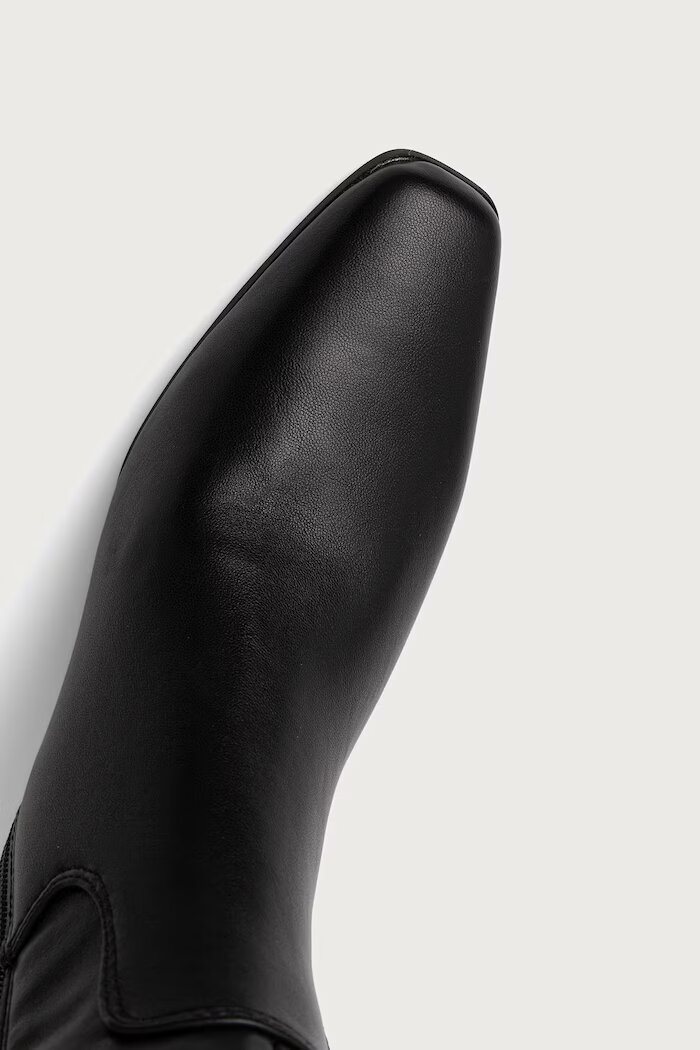 Steve Madden ботуши под коляното с нисък ток дамски New Davis черни 11005691
