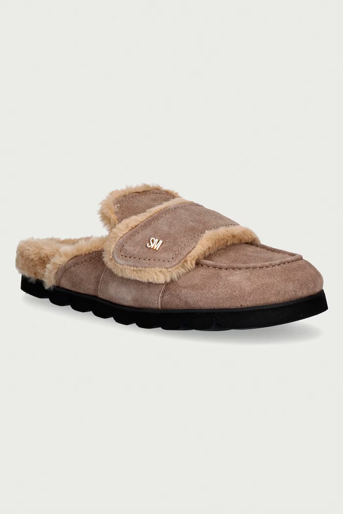 Steve Madden чехли дамски от велур Bomb-SM бежови 11006024
