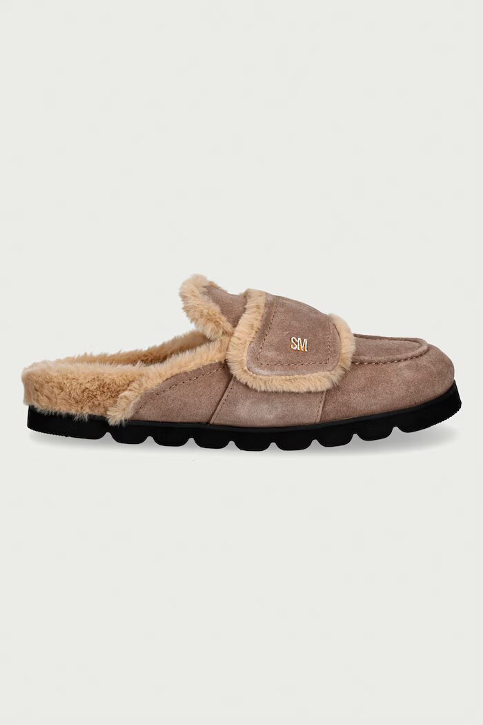 Steve Madden чехли дамски от велур Bomb-SM бежови 11006024