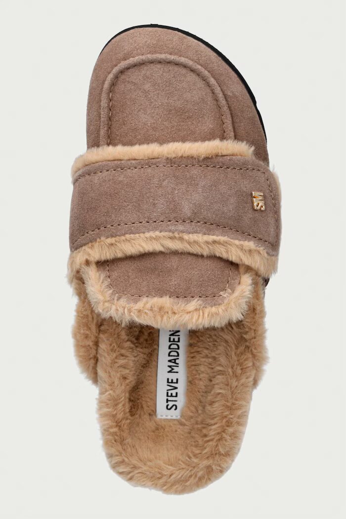 Steve Madden чехли дамски от велур Bomb-SM бежови 11006024