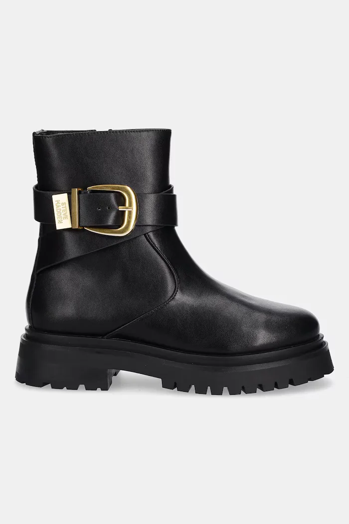 Steve Madden Кожени боти Lexs в черно с платформа 11003593