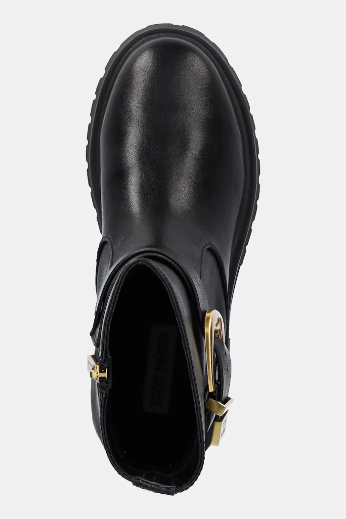 Steve Madden Кожени боти Lexs в черно с платформа 11003593