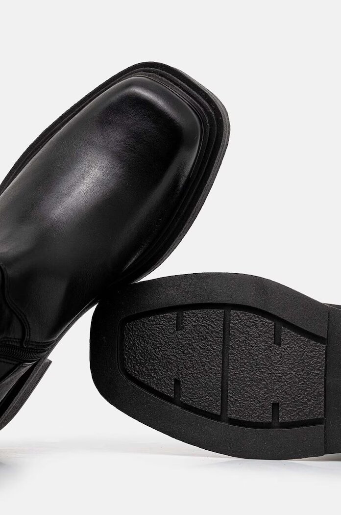 Steve Madden Кожени ботуши Constance в черно с равна подметка SM11003238