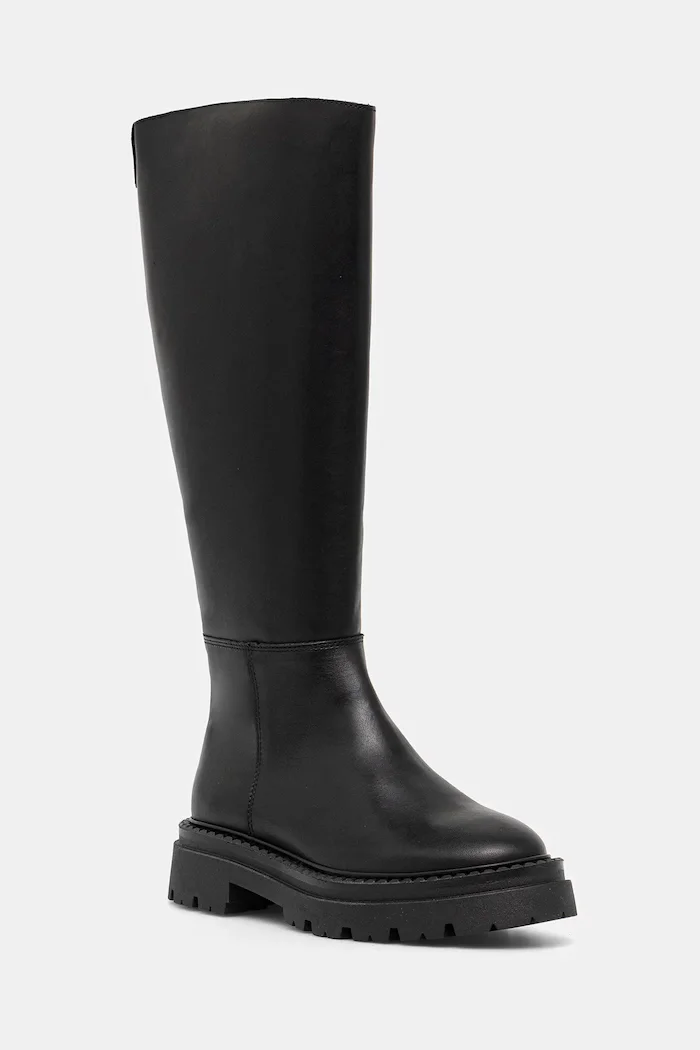 Steve Madden Кожени ботуши Kaja-W в черно с равна подметка 11004946